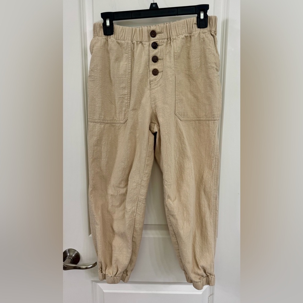 Easel Women's Cream Cropped Pants